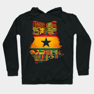 Ghana Map Kente Pattern Hoodie